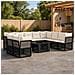 Set Divano da Giardino 11 pz Nero polyrattan - Foto miniatura 6