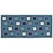 Tappeto Passatoia Runner Cucina Antiscivolo Lavabile Disegno Square Suardi 55x190 Jeans - Foto miniatura 1