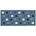 Tappeto Passatoia Runner Cucina Antiscivolo Lavabile Disegno Square Suardi 55x190 Jeans - Foto miniatura 4