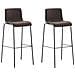 2 Sgabelli Alti HOOVER in Tessuto - Set 2 Sgabelli Bar Design H76 cm I Sedie Sgabello Ergonomiche con Schienale Marrone Nero - Foto miniatura 1