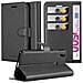 Custodia Compatibile Con Asus Zenfone Max M2 In Nero Carbone - Coperchio Protettiva Con Chiusura Magnetica, Funzione Stand E Tasca Per Le Carte - Foto miniatura 1