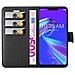 Custodia Compatibile Con Asus Zenfone Max M2 In Nero Carbone - Coperchio Protettiva Con Chiusura Magnetica, Funzione Stand E Tasca Per Le Carte - Foto miniatura 8
