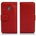 Custodia Compatibile Con Htc One M4 Mini In Rosso Cremisi - Coperchio Protettivo In Ecopelle Testurizzata E Tasca Per Carte Di Credito - Foto miniatura 2