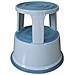 Sgabello Tondo H 43 Cm Con Rotelle In Metallo Grigio Chiaro Kf04844 - Foto miniatura 1