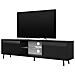 Lefyr - Mobile Tv In Stile Scandinavo / Tavolino Tv Per Salotto / Porta Tv Minimalista / Luci Led / 140 Cm (Nero Opaco / Nero Lucido)  - Foto miniatura 1