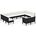 Set Divani Da Giardino 12 Pz Con Cuscini In Polyrattan Nero - Foto miniatura 2