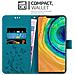Custodia Compatibile Con Huawei Mate 30 Pro In Blu Fiore - Coperchio Protettivo In Design Floreale Con Chiusura Magnetica, Funzione Stand E Slot Per Carte - Foto miniatura 3
