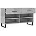 Panca Porta Scarpe Grigio Cemento 102x35x55cm Legno Multistrato - Foto miniatura 10