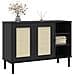 Credenza Senja Aspetto Rattan Nero 112x40x80 Cm Massello Pino - Foto miniatura 3