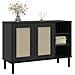 Credenza Senja Aspetto Rattan Nero 112x40x80 Cm Massello Pino - Foto miniatura 5