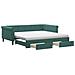 Divano Letto Estraibile Cassetti Verde Scuro 100x200cm Velluto - Foto miniatura 1