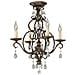 Lampadario Contemporaneo Chateau Acciaio Bronzo Moka Cristallo 4 Luci E14 - Foto miniatura 2