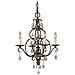 Lampadario Contemporaneo Chateau Acciaio Bronzo Moka Cristallo 4 Luci E14 - Foto miniatura 1