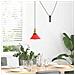 Lampada Sospensione Regolabile E27 Rosso Lucido 22 Cm Metallo - Foto miniatura 3