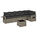 Set Divani Da Giardino 7 Pz Con Cuscini Grigio In Polyrattan - Foto miniatura 2