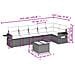 Set Divani Da Giardino 7 Pz Con Cuscini Grigio In Polyrattan - Foto miniatura 3