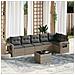 Set Divani Da Giardino 7 Pz Con Cuscini Grigio In Polyrattan - Foto miniatura 1