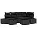 Set Divano da Giardino 7 Pezzi con Cuscini Nero Polyrattan - Foto miniatura 1