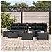 Set Divano da Giardino 7 Pezzi con Cuscini Nero Polyrattan - Foto miniatura 3