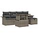 Set Divano Giardino 6 Pezzi con Cuscini Grigio Polyrattan - Foto miniatura 1