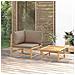 Set Salotto da Giardino 2pz con Cuscini Tortora Bambù - Foto miniatura 2