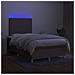 Letto a Molle con Materasso e LED Tortora 120x190 cm in Tessuto - Foto miniatura 4