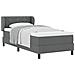 Letto box spring con materasso Grigio scuro 90 x 200 cm Tessuto - Foto miniatura 3