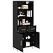 Credenza Rovere Nero 69,5 x 34 x 180 cm Legno multistrato - Foto miniatura 3