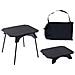 Tavolo Pieghevole Portatile Per Esterni Alto-basso Con Gambe In Alluminio E Piano In Abs Black - Foto miniatura 1