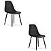 WAT Sedia da scrivania moderna nera / gambe nere x 2 - Foto miniatura 1