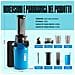 Ginnie Spremiagrumi a Freddo Professionale, Estrattore Lento 60 RPM per Agrumi, Design Compatto e Facile da Pulire, 400ml, 100W - Blu Cielo - Foto miniatura 4