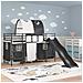 Struttura del letto loft per bambini Nero 90 x 190 cm Metallo - Foto miniatura 3