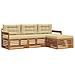 Set di divani da esterno con cuscino 4 pcs Naturale e Beige - Foto miniatura 1