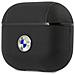 Bmw Bma3sslbk Airpods 3 Custodia Nera /nera In Pelle Genuina Con Logo Argento - Foto miniatura 2