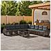 Set Divano da Giardino 10 pz Grigio e Grigio Scuro polyrattan - Foto miniatura 4