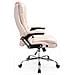 Sedia Ufficio Thor in Similpelle - Poltrona Studio Carico Max 150 kg I Sedia Pc Ergonomica Imbottita e Altezza Regolabile I Sedia da Scrivania con Ruote Antiattrito e Alto Schienale Crema - Foto miniatura 3