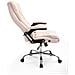 Sedia Ufficio Thor in Similpelle - Poltrona Studio Carico Max 150 kg I Sedia Pc Ergonomica Imbottita e Altezza Regolabile I Sedia da Scrivania con Ruote Antiattrito e Alto Schienale Crema - Foto miniatura 4
