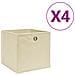 Contenitori 4 pz in Tessuto non Tessuto 28x28x28 cm Crema - Foto miniatura 1