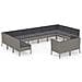 Set Divani Da Giardino 12 Pz Con Cuscini In Polyrattan Grigio - Foto miniatura 2