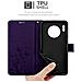 Custodia Compatibile Con Huawei Mate 30 Pro In Lilla Scuro Fiore - Coperchio Protettivo In Design Floreale Con Chiusura Magnetica, Funzione Stand E Slot Per Carte - Foto miniatura 6