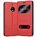 Custodia Compatibile Con Motorola Moto G5 Plus In Rosso Zafferano - Coperchio Protettivo Con Chiusura Magnetica, Funzione Stand E 2 Finestre Di Visualizzazione - Foto miniatura 1