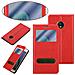 Custodia Compatibile Con Motorola Moto G5 Plus In Rosso Zafferano - Coperchio Protettivo Con Chiusura Magnetica, Funzione Stand E 2 Finestre Di Visualizzazione - Foto miniatura 6