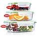 Set 6 Contenitori Salvafreschezza con 3 Coperchi 3 Vaschette 370 - 640 - 1050 ml - Foto miniatura 3