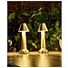 Set Di 2 Lampade Da Tavolo A Led Senza Fili Joanes Con Dimmer Metallo Oro - Foto miniatura 1