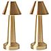 Set Di 2 Lampade Da Tavolo A Led Senza Fili Joanes Con Dimmer Metallo Oro - Foto miniatura 2