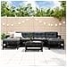Set Divani da Giardino 7 pz con Cuscini in Legno Massello Nero - Foto miniatura 2