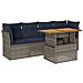 Set Divano Da Giardino 5 Pz Con Cuscini Grigio In Polyrattan - Foto miniatura 2