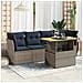 Set Divano Da Giardino 5 Pz Con Cuscini Grigio In Polyrattan - Foto miniatura 1