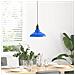 Lampada A Sospensione Regolabile E27 Blu Scuro 31 Cm Metallo - Foto miniatura 3