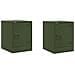 Lusso Casadino -  Comodini 2 Pz Verde Oliva 34,5x39x44 Cm In Acciaio - Foto miniatura 1